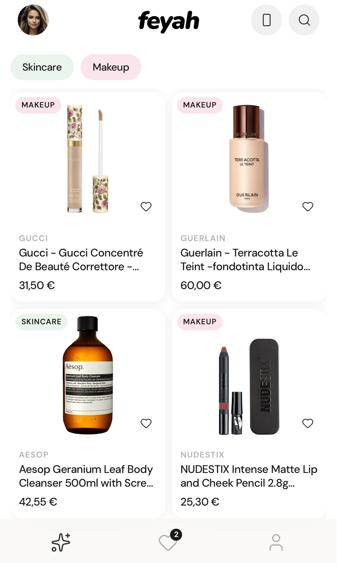 Feed Discover personalizzato feyah